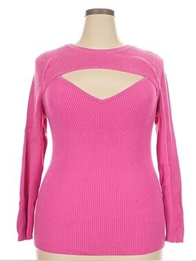 torrid Fuchsia Ribbed Open-front Long Sleeve Top